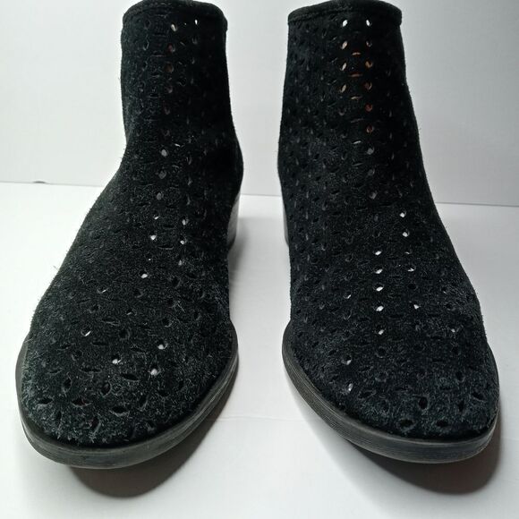 Lucky Brand Black Leather Perforated Booties - Picture 3 of 7